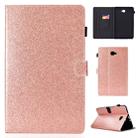 For Galaxy Tab A 10.1 (2016) T580 Varnish Glitter Powder Horizontal Flip Leather Case with Holder & Card Slot(Rose Gold) - 1