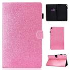 For Galaxy Tab A 10.1 (2019) T510 Varnish Glitter Powder Horizontal Flip Leather Case with Holder & Card Slot(Pink) - 1