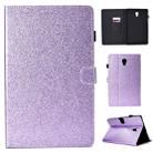 For Galaxy Tab A 10.5 T590 Varnish Glitter Powder Horizontal Flip Leather Case with Holder & Card Slot(Purple) - 1