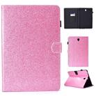For Galaxy Tab S4 10.5 T830 Varnish Glitter Powder Horizontal Flip Leather Case with Holder & Card Slot(Pink) - 1