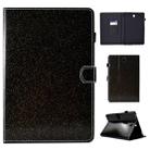 For Galaxy Tab S4 10.5 T830 Varnish Glitter Powder Horizontal Flip Leather Case with Holder & Card Slot(Black) - 1