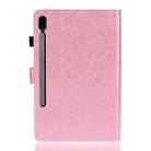 For Galaxy Tab S6 T860 Varnish Glitter Powder Horizontal Flip Leather Case with Holder & Card Slot(Pink) - 3