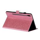 For Galaxy Tab S6 T860 Varnish Glitter Powder Horizontal Flip Leather Case with Holder & Card Slot(Pink) - 5