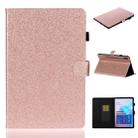For Galaxy Tab S6 T860 Varnish Glitter Powder Horizontal Flip Leather Case with Holder & Card Slot(Rose Gold) - 1