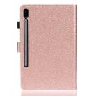 For Galaxy Tab S6 T860 Varnish Glitter Powder Horizontal Flip Leather Case with Holder & Card Slot(Rose Gold) - 3