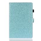 For Galaxy Tab S6 T860 Varnish Glitter Powder Horizontal Flip Leather Case with Holder & Card Slot(Blue) - 2