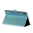 For Galaxy Tab S6 T860 Varnish Glitter Powder Horizontal Flip Leather Case with Holder & Card Slot(Blue) - 5