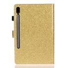 For Galaxy Tab S6 T860 Varnish Glitter Powder Horizontal Flip Leather Case with Holder & Card Slot(Gold) - 3