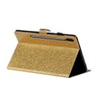 For Galaxy Tab S6 T860 Varnish Glitter Powder Horizontal Flip Leather Case with Holder & Card Slot(Gold) - 5