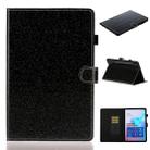 For Galaxy Tab S6 T860 Varnish Glitter Powder Horizontal Flip Leather Case with Holder & Card Slot(Black) - 1
