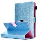 For 10 inch Tablet Varnish Glitter Powder Horizontal Flip Leather Case with Holder & Card Slot(Blue) - 1