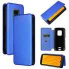 For Doogee S59 / S59 Pro Carbon Fiber Texture Horizontal Flip TPU + PC + PU Leather Case with Card Slot(Blue) - 1