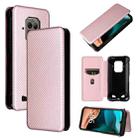 For Doogee S86 / S86 Pro Carbon Fiber Texture Horizontal Flip TPU + PC + PU Leather Case with Card Slot(Pink) - 1