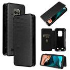 For Doogee S86 / S86 Pro Carbon Fiber Texture Horizontal Flip TPU + PC + PU Leather Case with Card Slot(Black) - 1