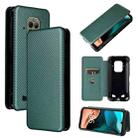 For Doogee S86 / S86 Pro Carbon Fiber Texture Horizontal Flip TPU + PC + PU Leather Case with Card Slot(Green) - 1