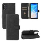 For Doogee N40 Pro Solid Color Skin Feel Magnetic Buckle Horizontal Flip PU Leather Case with Holder & Card Slots & Wallet(Black) - 1