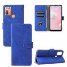 For HTC Desire 20+ Solid Color Skin Feel Magnetic Buckle Horizontal Flip PU Leather Case with Holder & Card Slots & Wallet(Blue) - 1