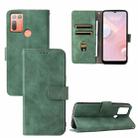 For HTC Desire 20+ Solid Color Skin Feel Magnetic Buckle Horizontal Flip PU Leather Case with Holder & Card Slots & Wallet(Green) - 1