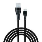 ADC-001 3A USB to USB-C / Type-C Weave Fast Charging Data Cable, Length:2m(Black) - 1