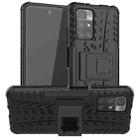 For Xiaomi Redmi 10 Tire Texture Shockproof TPU+PC Protective Case with Holder(Black) - 1