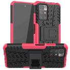 For Xiaomi Redmi 10 Tire Texture Shockproof TPU+PC Protective Case with Holder(Pink) - 1