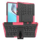 For Huawei MatePad 11 Tire Texture Shockproof TPU+PC Protective Case with Holder(Pink) - 1