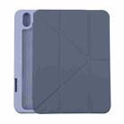 For iPad mini 6 Deformation Transparent Acrylic Horizontal Flip PU Leather Tablet Case with Multi-folding Holder & Sleep / Wake-up Function & Pen Slot(Lavender Grey) - 1