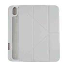 For iPad mini 6 Deformation Transparent Acrylic Horizontal Flip PU Leather Tablet Case with Multi-folding Holder & Sleep / Wake-up Function & Pen Slot(Grey) - 1