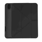For iPad mini 6 Deformation Transparent Acrylic Horizontal Flip PU Leather Tablet Case with Multi-folding Holder & Sleep / Wake-up Function & Pen Slot(Black) - 1