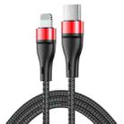 ADC-003 USB-C / Type-C to 8 Pin PD Fast Charging Weave Data Cable for iPhone, iPad, Length:1m(Red) - 1