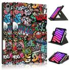 For iPad mini 6 Painted Pattern Voltage Horizontal Flip PU Leather Tablet Case with Rotating Holder & Pen Slot & Sleep / Wake-up Function(Graffiti) - 1