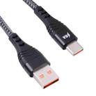 ADC-005 6A USB to USB-C / Type-C Weave Fast Charging Data Cable, Length:1m(Black) - 1