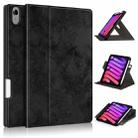 For iPad mini 6 Solid Color Voltage Horizontal Flip PU Leather Tablet Case with Rotating Holder & Pen Slot & Sleep / Wake-up Function(Black) - 1