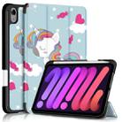 For iPad mini 6 Painted Pattern TPU Horizontal Flip Leather Tablet Case with Three-folding Holder & Pen Slot & Sleep / Wake-up Function(Unicorn) - 1