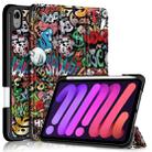 For iPad mini 6 Painted Pattern TPU Horizontal Flip Leather Tablet Case with Three-folding Holder & Pen Slot & Sleep / Wake-up Function(Graffiti) - 1