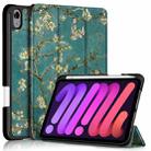 For iPad mini 6 Painted Pattern TPU Horizontal Flip Leather Tablet Case with Three-folding Holder & Pen Slot & Sleep / Wake-up Function(Apricot Blossom) - 1
