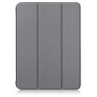 For iPad mini 6 Solid Color TPU Horizontal Flip Leather Tablet Case with Three-folding Holder & Pen Slot & Sleep / Wake-up Function(Grey) - 2