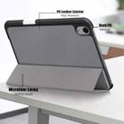 For iPad mini 6 Solid Color TPU Horizontal Flip Leather Tablet Case with Three-folding Holder & Pen Slot & Sleep / Wake-up Function(Grey) - 6