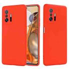 For Xiaomi 11T 5G Solid Color Liquid Silicone Dropproof Full Coverage Protective Case(Red) - 1