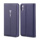 For iPhone XS / X GEBEI PU+TPU Horizontal Flip Protective Case with Holder & Card Slots(Blue) - 1