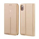 For iPhone XS / X GEBEI PU+TPU Horizontal Flip Protective Case with Holder & Card Slots(Gold) - 1