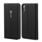 For iPhone XR GEBEI PU+TPU Horizontal Flip Protective Case with Holder & Card Slots(Black) - 1