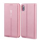 For iPhone XR GEBEI PU+TPU Horizontal Flip Protective Case with Holder & Card Slots(Rose Gold) - 1
