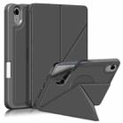 For iPad mini 6 Multi-folding Horizontal Flip PU Leather Shockproof Tablet Case with Holder & Sleep / Wake-up Function & Pen Slot(Grey) - 1