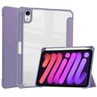 For iPad mini 6 Three-folding Acrylic TPU + PU Leather Horizontal Flip Tablet Case with Holder & Pen Slot & Sleep / Wake-up Function(Lavender Purple) - 1