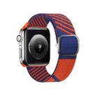 Two-color Nylon Braid Watch Band For Apple Watch Ultra 49mm / Series 8&7 45mm / SE 2&6&SE&5&4 44mm / 3&2&1 42mm(Sapphire Blue Orange) - 1