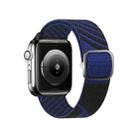 Two-color Nylon Braid Watch Band For Apple Watch Ultra 49mm / Series 8&7 45mm / SE 2&6&SE&5&4 44mm / 3&2&1 42mm(Black Sapphire Blue) - 1