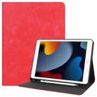 For iPad 10.2 2021 / 2020 / 2019 Cowhide Texture TPU Tablet Horizontal Flip Leather Case with Holder & Sleep / Wake-Up Function & Pen Slot(Red) - 1