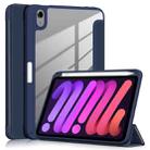 For iPad mini 6 Solid Color TPU + Acrylic Horizontal Flip Leather Tablet Case with Three-folding Holder & Sleep / Wake-up Function & Pen Slot(Dark Blue) - 1