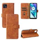 For Motorola Moto G50 5G Solid Color Skin Feel Magnetic Buckle Horizontal Flip Calf Texture PU Leather Case with Holder & Card Slots & Wallet(Brown) - 1